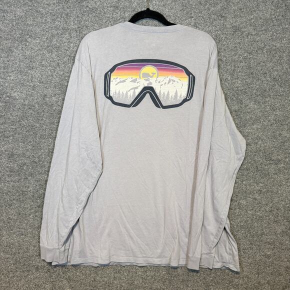 Vineyard Vines Shirt Mens XXL Gray Ski Goggles Long Sleeve Tshirt Pocket Tee - Picture 1 of 11